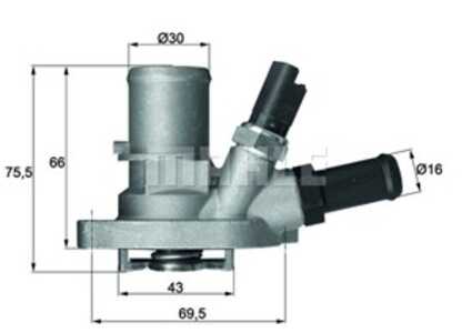 Termostat, kylvätska, fiat 500, 500 c, panda, panda skåp/halvkombi, panda van, ford ka, lancia ypsilon, 0055202371, 1 535 448, 