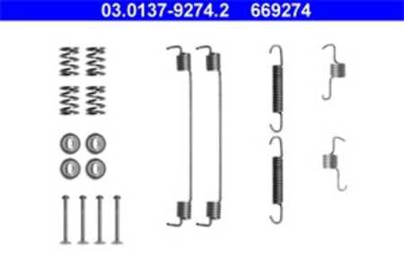 Tillbehörssats, bromsbackar, Bakaxel, dacia,lancia,nissan,renault, 44 02 643 69R, 60 01 549 722, 60 01 551 411, 77 01 206 427, 