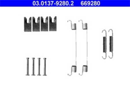 Tillbehörssats, bromsbackar, Bakaxel, daihatsu,nissan,renault,toyota, 04942-0D050, 44090-AX625, 77 01 208 356