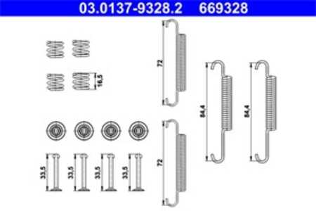 Tillbehörssats, bromsbackar, parkeringsbroms, Bakaxel, kia carens minibus,  minivan iii, 58255-1G300, 58268-1D000, 58272-1D000,