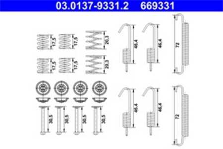 Tillbehörssats, bromsbackar, parkeringsbroms, Bakaxel, hyundai accent iii, accent sedan iii, kia rio ii, rio sedan ii, 58255-1G