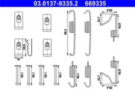 Tillbehörssats, bromsbackar, parkeringsbroms, Bakaxel, nissan,renault,toyota