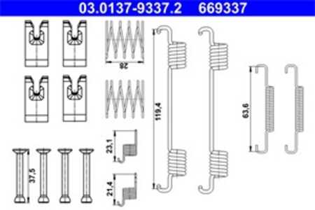 Tillbehörssats, bromsbackar, parkeringsbroms, Bakaxel, land rover, LR031944, SMN500010, SMN500012, SMN500020