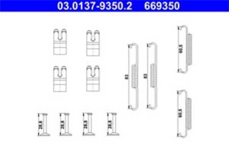 Tillbehörssats, bromsbackar, parkeringsbroms, Bakaxel, land rover freelander 2, freelander 2 van, LR001023