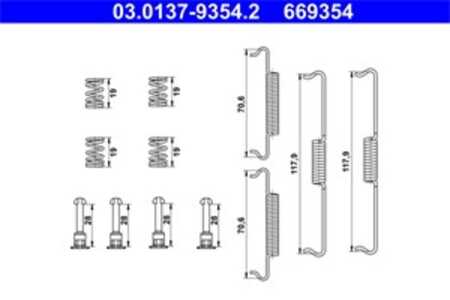 Tillbehörssats, bromsbackar, parkeringsbroms, Bakaxel, porsche cayenne, vw touareg, touareg van, 7P0 698 545, 958 352 945 00