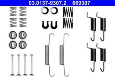 Tillbehörssats, bromsbackar, parkeringsbroms, Bakaxel, citroën,jeep,lancia,mitsubishi,peugeot,subaru, 0 5191 308AA, 0 5191 308A