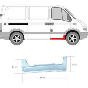 Tröskelplåt, Höger fram, iveco,nissan,opel,renault,vauxhall