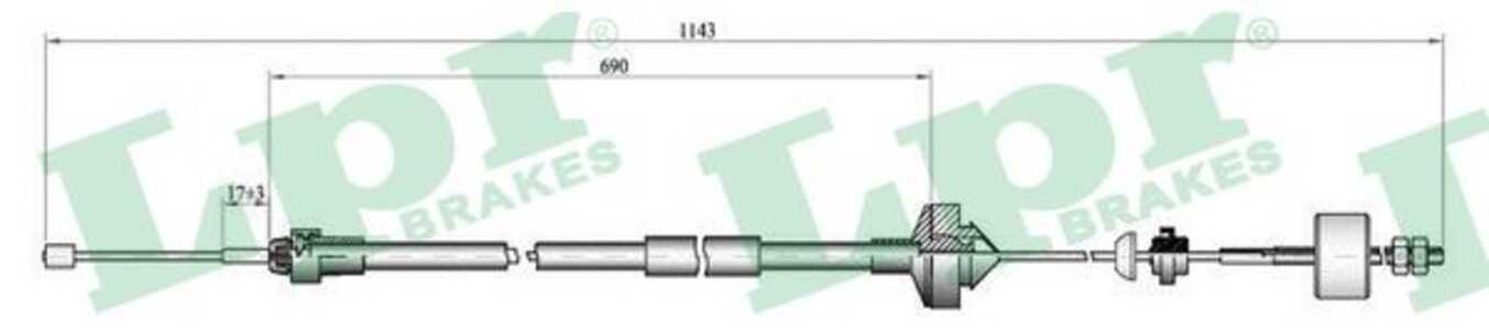 Vajer, koppling, dacia logan, logan mcv, sandero, renault logan i, logan kombi i, sandero/stepway i, 6001546867, 8200215961