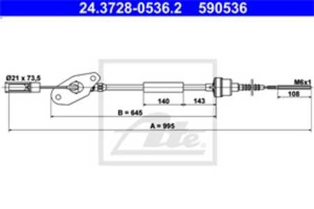 Vajer, koppling, fiat 500, 500 c, panda, panda van, ford ka, lancia ypsilon, 1735312, 55226950, AS51-7K553-AA