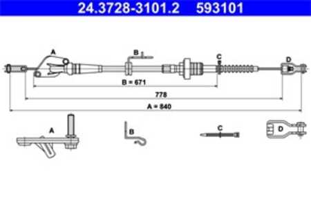 Vajer, koppling, hyundai i10 i, i10 ii, 41510-0X100