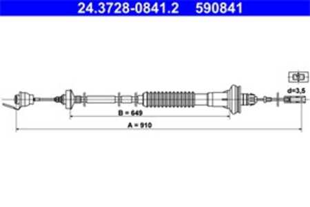 Vajer, koppling, peugeot 206 cc, 206 halvkombi, 206 sw, 206 van, 2150 X4