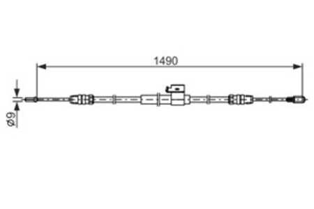 Vajer, parkeringsbroms, Bak, Höger bak, ford transit v363 buss, transit v363 flak/chassi, transit v363 skåp, 2034859, 2162656, 