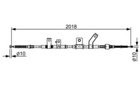 Vajer, parkeringsbroms, Bak, Höger bak, mitsubishi l200 / triton, l200 / triton flak/chassi, MN102417