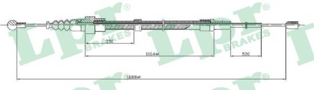 Vajer, parkeringsbroms, Bak, Höger, Vänster, audi,seat,skoda,vw, 1J0609721AC, 1J0609721AD, 1J0609721K