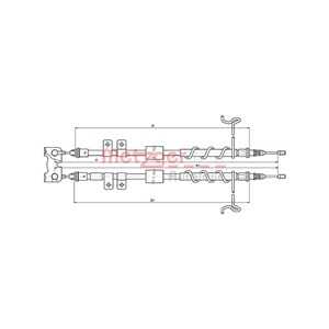 Vajer, parkeringsbroms, Bak, Höger, Vänster, ford tourneo connect, transit connect, 4367116, 4388054, 4407359, 4419302, 4439345