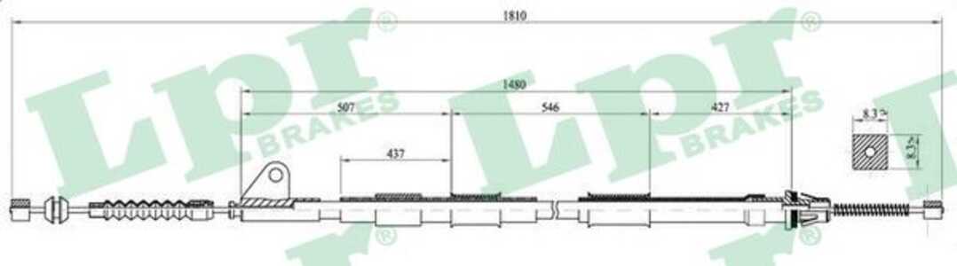 Vajer, parkeringsbroms, Bak, Höger, toyota avensis, avensis kombi, avensis liftback, 4642005020