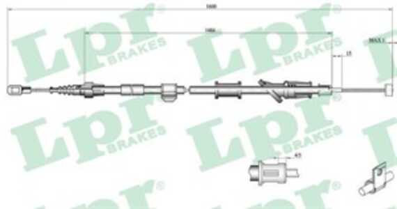 Vajer, parkeringsbroms, Bak, Höger, volvo s40 i, v40 kombi, 30850023, 30863450, 30884536