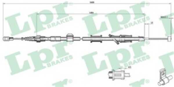 Vajer, parkeringsbroms, Bak, Höger, volvo s40 i, s40 ii, v40 kombi, 13872577, 68190339