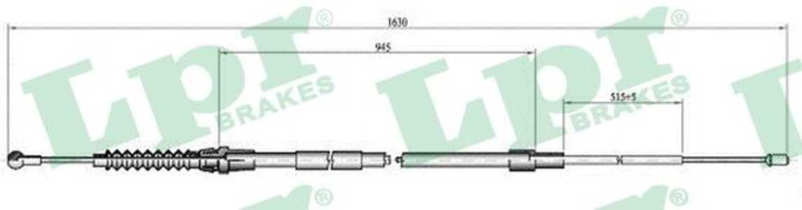 Vajer, parkeringsbroms, Bak, vw touran, 1T0609721K, 1T0609721L, 1T0609721M