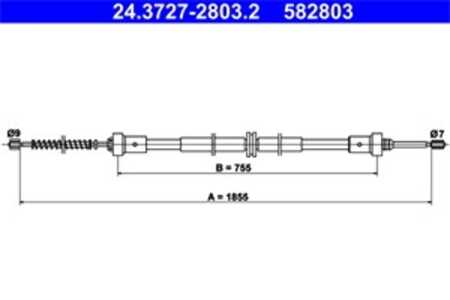 Vajer, parkeringsbroms, Bak, renault twingo iii, smart forfour halvkombi, 36 40 262 55R, 453 420 01 85