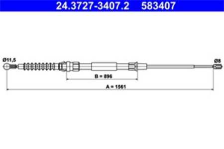 Vajer, parkeringsbroms, Bak, vw touran, touran van, 1T0 609 721 H