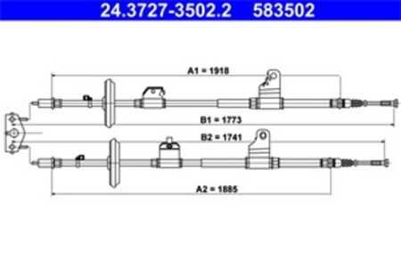 Vajer, parkeringsbroms, Bak, opel mokka / mokka x, vauxhall mokka / mokka x, 42472906