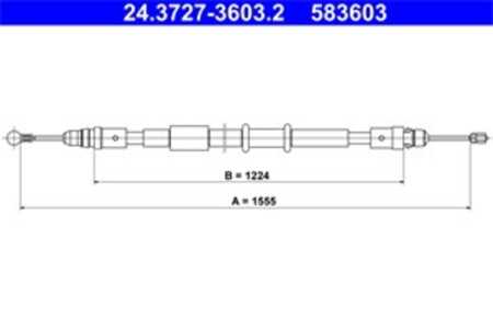 Vajer, parkeringsbroms, Bak, opel,renault,vauxhall, 36 40 063 72R, 44 21 190, 93168952