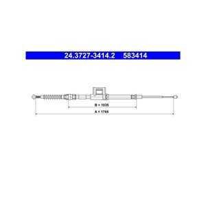 Vajer, parkeringsbroms, Bak, skoda octavia iii, octavia combi iii, 5Q0 609 721 BC, 5Q0 609 721 BF