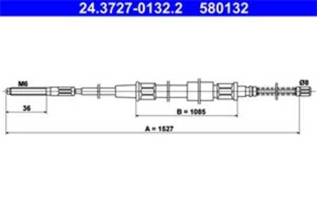 Vajer, parkeringsbroms, Bak, seat toledo i, vw golf ii, golf van ii, jetta ii, 191 609 721 E