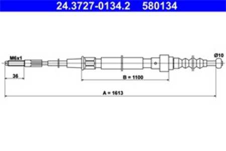 Vajer, parkeringsbroms, Bak, vw corrado, golf ii, golf iii, vento, 1H0 609 721 A, 535 609 721 A