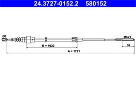 Vajer, parkeringsbroms, Bak, vw passat b3/b4, passat b3/b4 variant, 3A0 609 721 A, 3A0 609 721 C