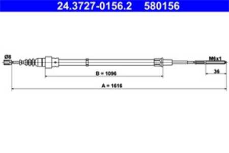 Vajer, parkeringsbroms, Bak, vw corrado, golf iii, golf cabriolet iii, golf cabriolet iv, vento, 1H0 609 721 E