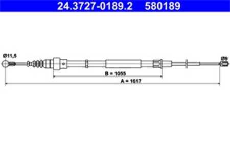 Vajer, parkeringsbroms, Bak, audi tt, tt roadster, 8N0 609 721 F