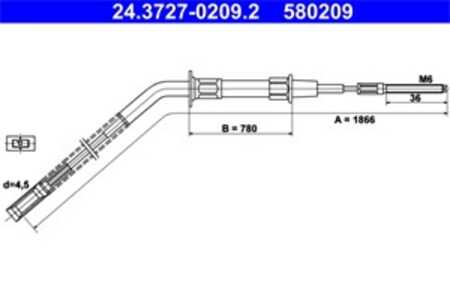 Vajer, parkeringsbroms, Bak, bmw 5 [e28], 34 41 1 150 896