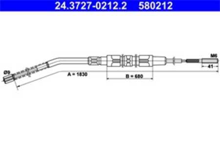 Vajer, parkeringsbroms, Bak, bmw 3 [e30], 3 cabriolet [e30], 34 41 1 154 401, 34 41 1 154 681, 34 41 1 160 116