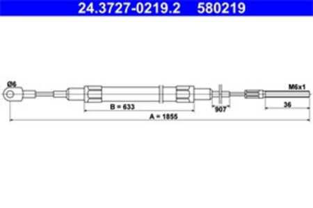 Vajer, parkeringsbroms, Bak, bmw 7 [e32], 34 41 1 154 244