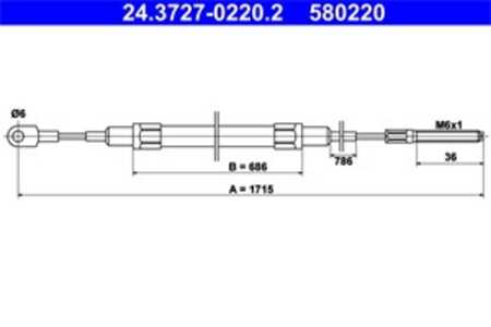 Vajer, parkeringsbroms, Bak, bmw 5 [e28], 6 [e24], 34 41 1 150 784, 34 41 1 152 689, 34 41 1 156 356