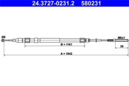 Vajer, parkeringsbroms, Bak, bmw x5 [e53], 34 41 1 165 699