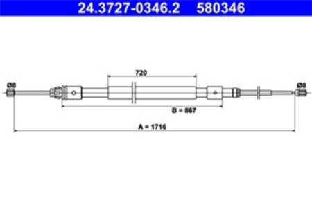 Vajer, parkeringsbroms, Bak, citroën c3 i, c3 pluriel, 4745 V0