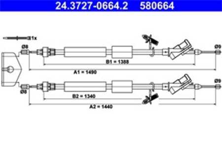 Vajer, parkeringsbroms, Bak, ford focus ii, focus sedan ii, focus skåp / kombi ii, focus turnier ii, 1431308, 1492822, 1525803,