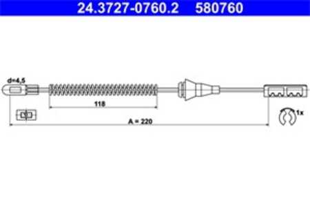 Vajer, parkeringsbroms, Bak, opel vectra b, vectra b halvkombi, vauxhall vectra, 5 22 417, 90575127