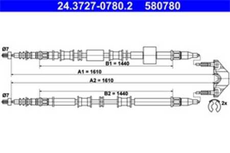 Vajer, parkeringsbroms, Bak, opel meriva a minibus,  minivan, vauxhall meriva a, 5 22 012, 93 318 894