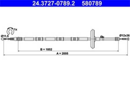 Vajer, parkeringsbroms, Bak, opel,vauxhall, 13227133, 5 22 046