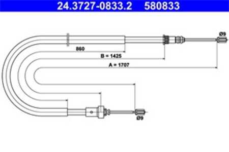 Vajer, parkeringsbroms, Bak, peugeot 206 cc, 206 halvkombi, 206 sedan, 206 sw, 4745 N5