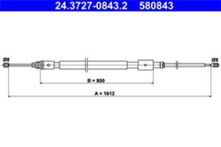 Vajer, parkeringsbroms, Bak, citroën c2, c2 enterprise, peugeot 1007, 4745 W3, 4746 15