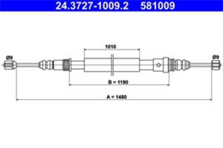 Vajer, parkeringsbroms, Bak, renault clio i, 77 00 802 686