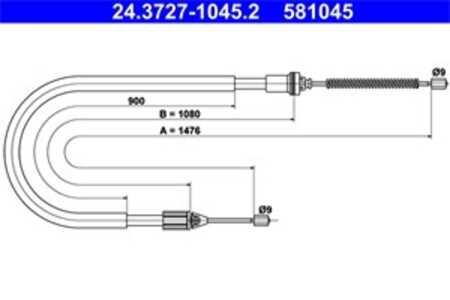 Vajer, parkeringsbroms, Bak, renault megane scenic, scénic minibus,  minivan i, 77 00 424 468, 77 00 834 655