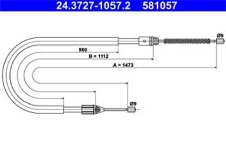 Vajer, parkeringsbroms, Bak, renault megane i, megane classic i, megane hatchback van i, 77 00 420 314, 77 00 424 472, 77 00 84