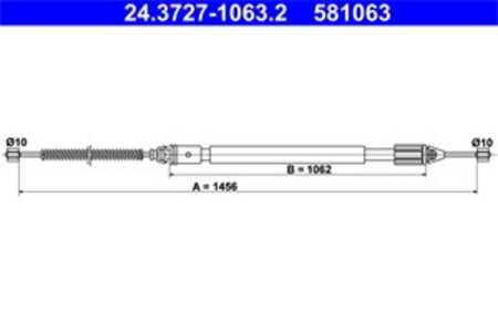 Vajer, parkeringsbroms, Bak, renault megane classic i, megane grandtour i, megane kombi van i, 77 00 421 024