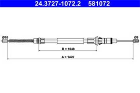 Vajer, parkeringsbroms, Bak, nissan,opel,renault,vauxhall, 36400-00QAA, 45 00 251, 77 00 311 217, 9160551